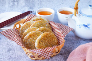 Fried Red Bean Rice Cakes